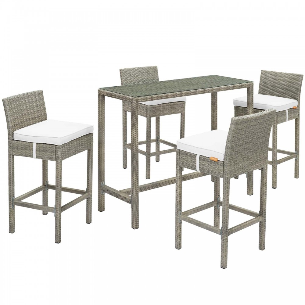 Conduit 5 Piece Outdoor Patio Wicker Rattan Set