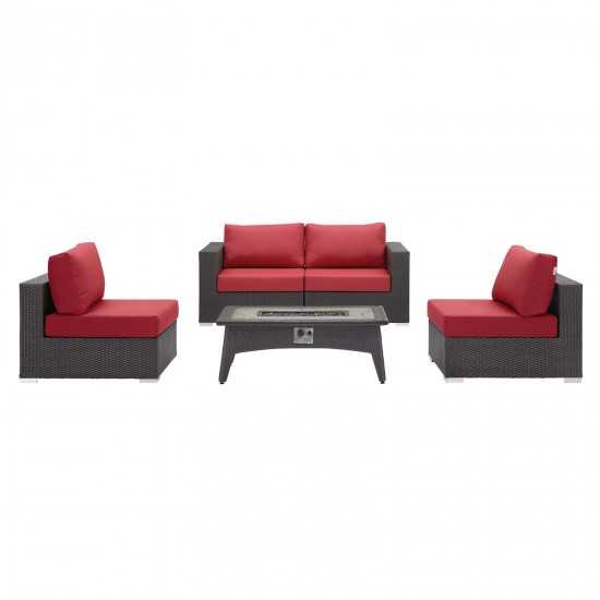 Convene 5 Piece Set Outdoor Patio with Fire Pit