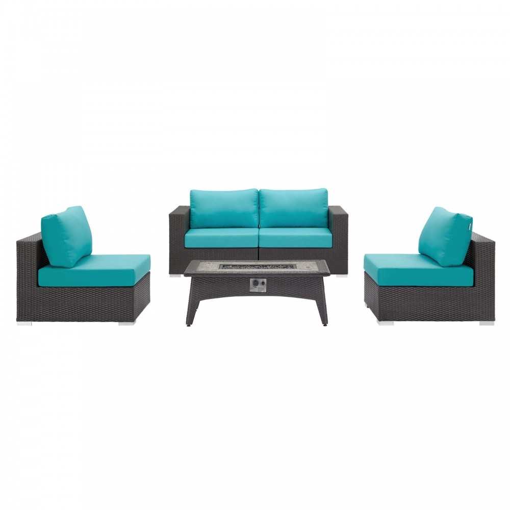Convene 5 Piece Set Outdoor Patio with Fire Pit Convene 5 Piece Set Outdoor Patio with Fire Pit