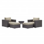 Convene 5 Piece Set Outdoor Patio with Fire Pit