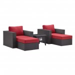 Convene 5 Piece Set Outdoor Patio with Fire Pit