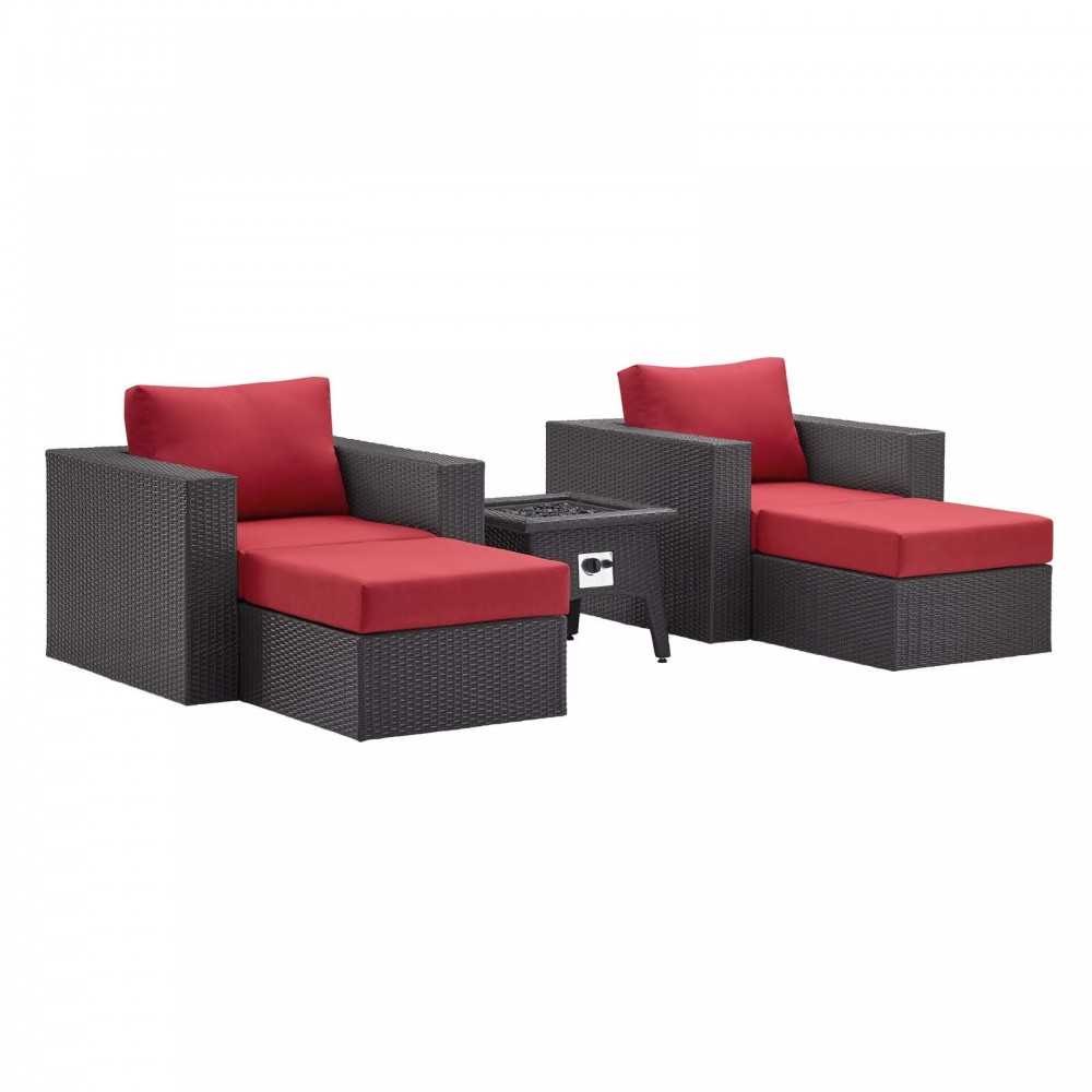 Convene 5 Piece Set Outdoor Patio with Fire Pit