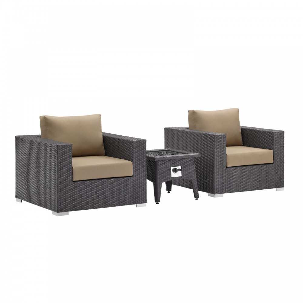 Convene 3 Piece Set Outdoor Patio with Fire Pit Convene 3 Piece Set Outdoor Patio with Fire Pit