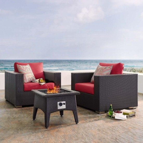 Convene 3 Piece Set Outdoor Patio with Fire Pit