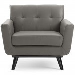 Engage Top-Grain Leather Living Room Lounge Accent Armchair