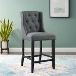 Baronet Tufted Button Upholstered Fabric Counter Stool