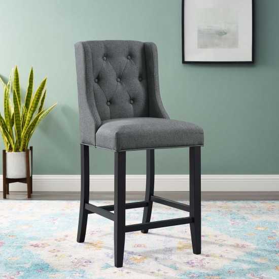 Baronet Tufted Button Upholstered Fabric Counter Stool