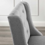 Baronet Tufted Button Upholstered Fabric Bar Stool