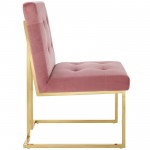 Privy Gold Stainless Steel Performance Velvet Dining Chair