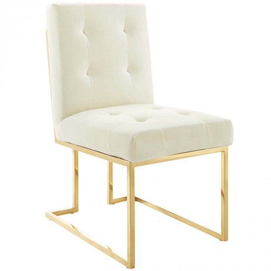 Privy Gold Stainless Steel Performance Velvet Dining Chair