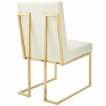 Privy Gold Stainless Steel Performance Velvet Dining Chair