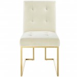 Privy Gold Stainless Steel Performance Velvet Dining Chair