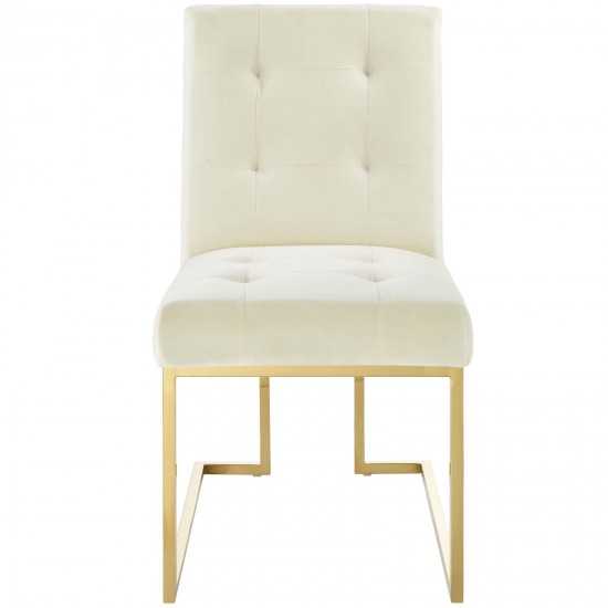 Privy Gold Stainless Steel Performance Velvet Dining Chair