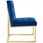 Privy Gold Stainless Steel Performance Velvet Dining Chair