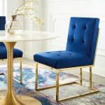 Privy Gold Stainless Steel Performance Velvet Dining Chair