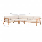 Sedona 4 Piece Outdoor Patio Eucalyptus Wood Sectional