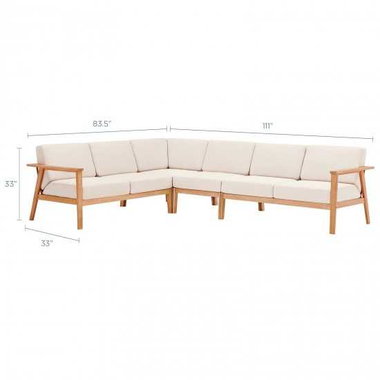 Sedona 4 Piece Outdoor Patio Eucalyptus Wood Sectional