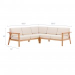 Sedona 3 Piece Outdoor Patio Eucalyptus Wood Sectional