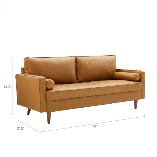 Valour Upholstered Faux Leather Sofa