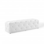 Amour 60" Tufted Button Entryway Faux Leather Bench