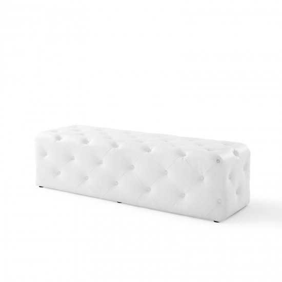 Amour 60" Tufted Button Entryway Faux Leather Bench