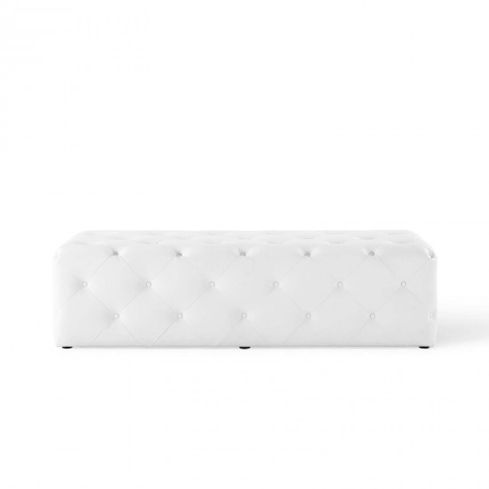 Amour 60" Tufted Button Entryway Faux Leather Bench