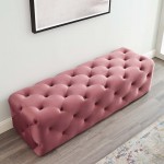 Amour 60" Tufted Button Entryway Performance Velvet Bench