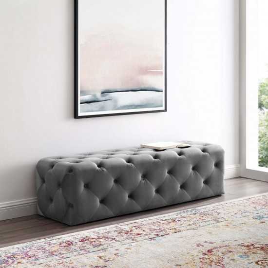 Amour 60" Tufted Button Entryway Performance Velvet Bench