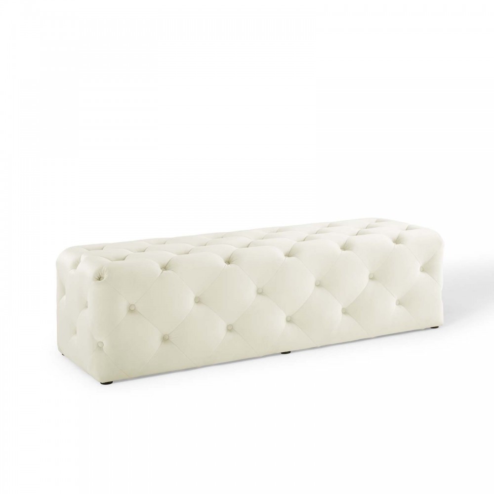 Amour 60" Tufted Button Entryway Performance Velvet Bench Amour 60" Tufted Button Entryway Performance Velvet Bench