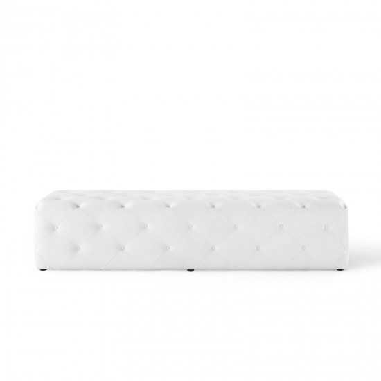 Amour 72" Tufted Button Entryway Faux Leather Bench