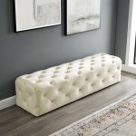 Amour 72" Tufted Button Entryway Performance Velvet Bench