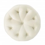 Amour Tufted Button Round Performance Velvet Ottoman