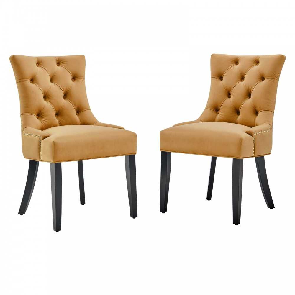 Regent Tufted Performance Velvet Dining Side Chairs - Set of 2