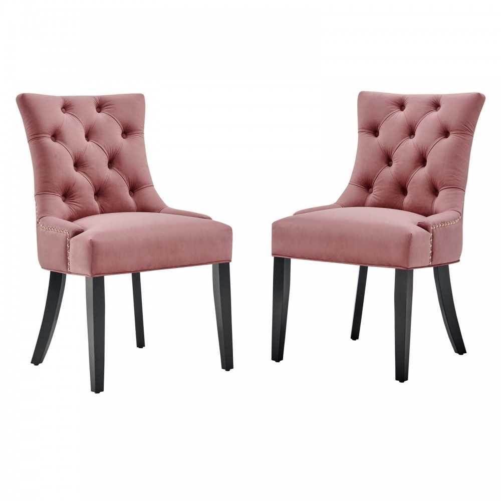 Regent Tufted Performance Velvet Dining Side Chairs - Set of 2