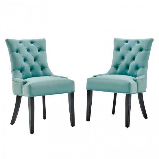 Regent Tufted Performance Velvet Dining Side Chairs - Set of 2