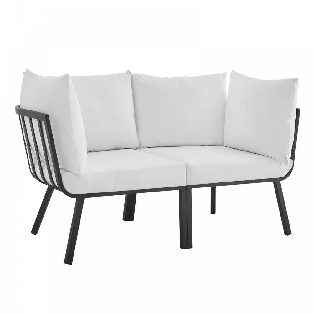 Riverside 2 Piece Outdoor Patio Aluminum Sectional Sofa Set