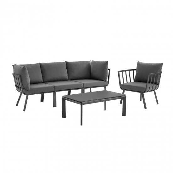 Riverside 5 Piece Outdoor Patio Aluminum Set