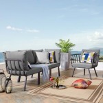 Riverside 4 Piece Outdoor Patio Aluminum Set