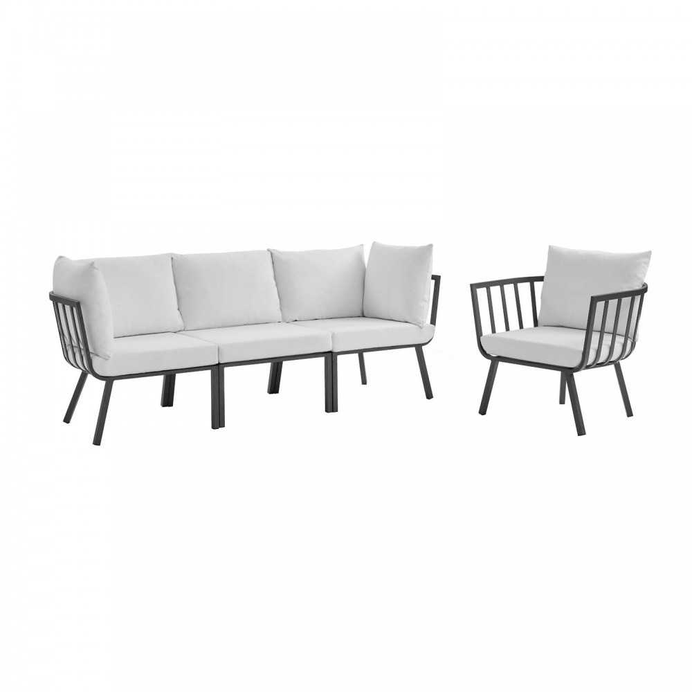 Riverside 4 Piece Outdoor Patio Aluminum Set