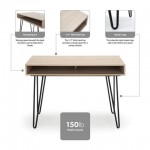 44" Home Retro Desk, Writing Desk with Storage, Hairpin Legs (1070)