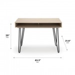 44" Home Retro Desk, Writing Desk with Storage, Hairpin Legs (1070)