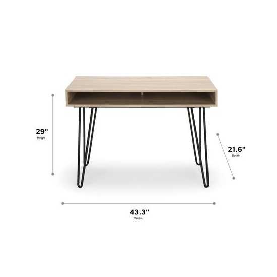 44" Home Retro Desk, Writing Desk with Storage, Hairpin Legs (1070)