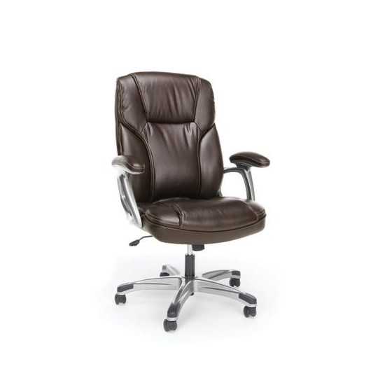 Essentials by OFM ESS-6030 High-Back Bonded Leather Executive Chair with Fixed Arms