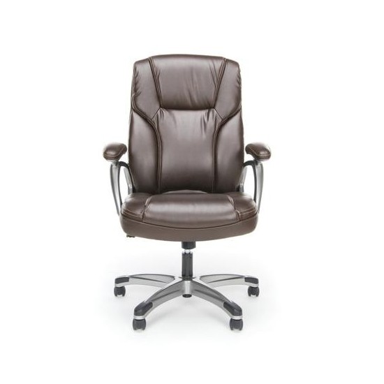 Essentials by OFM ESS-6030 High-Back Bonded Leather Executive Chair with Fixed Arms