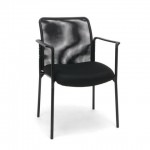 Essentials by OFM ESS-8010 Mesh Back Upholstered Side Chair with Arms