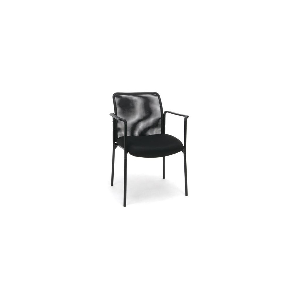 Essentials by OFM ESS-8010 Mesh Back Upholstered Side Chair with Arms