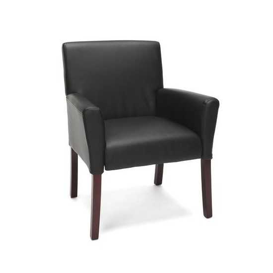 Essentials by OFM ESS-9025 Fabric Executive Guest Chair with Arms and Wooden Legs