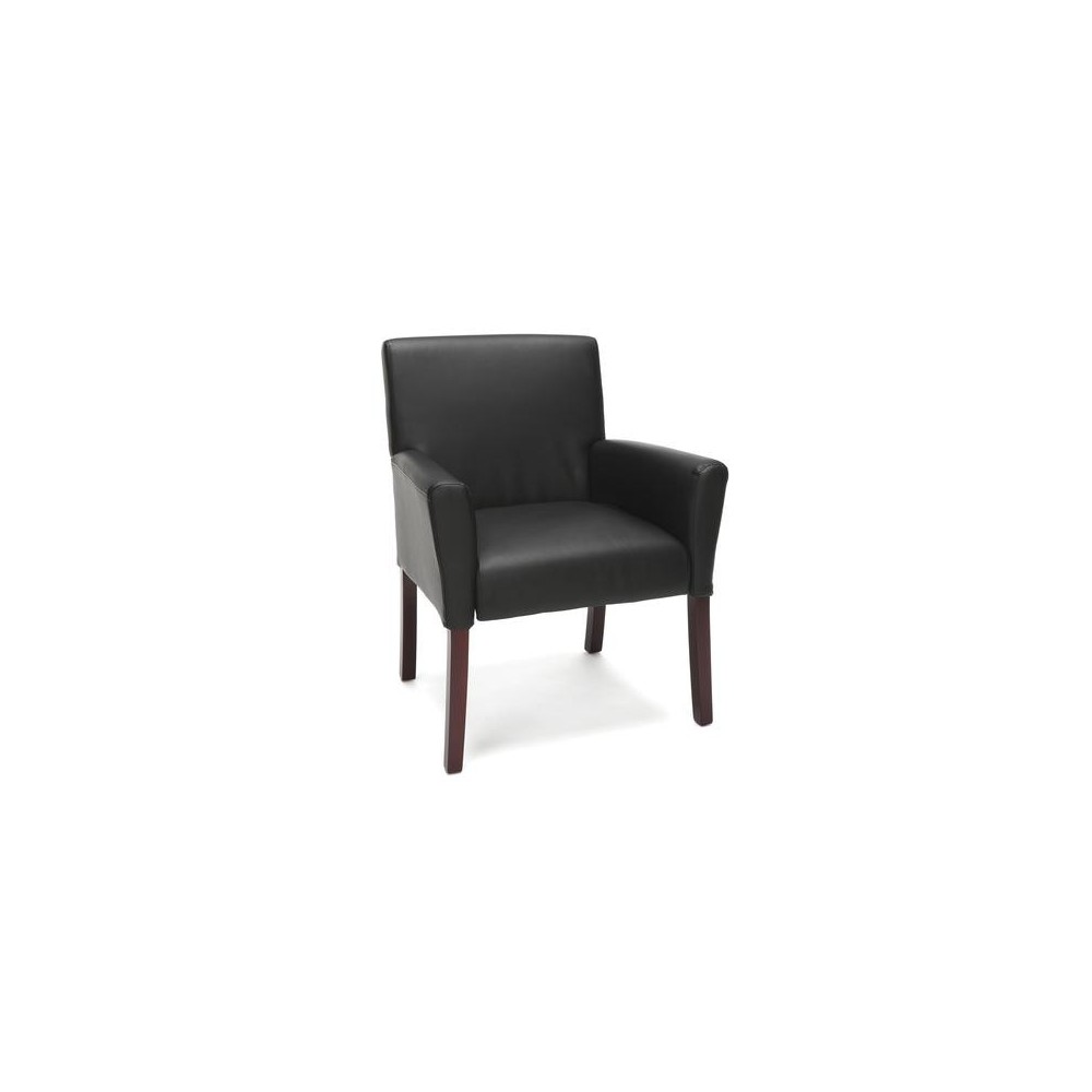 Essentials by OFM ESS-9025 Fabric Executive Guest Chair with Arms and Wooden Legs