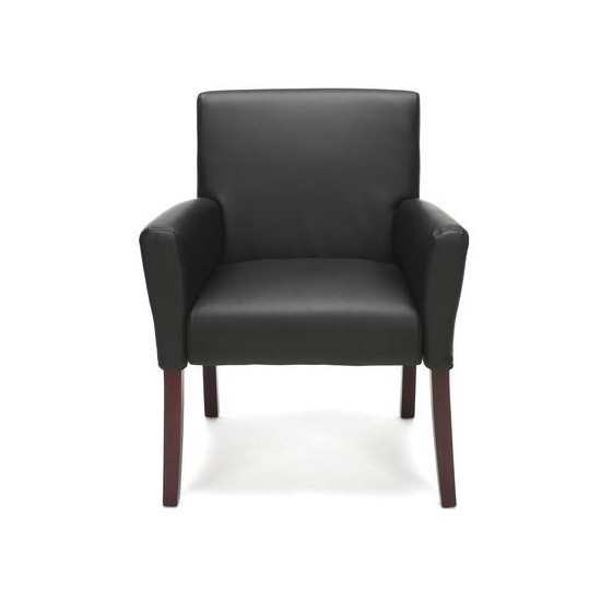 Essentials by OFM ESS-9025 Fabric Executive Guest Chair with Arms and Wooden Legs