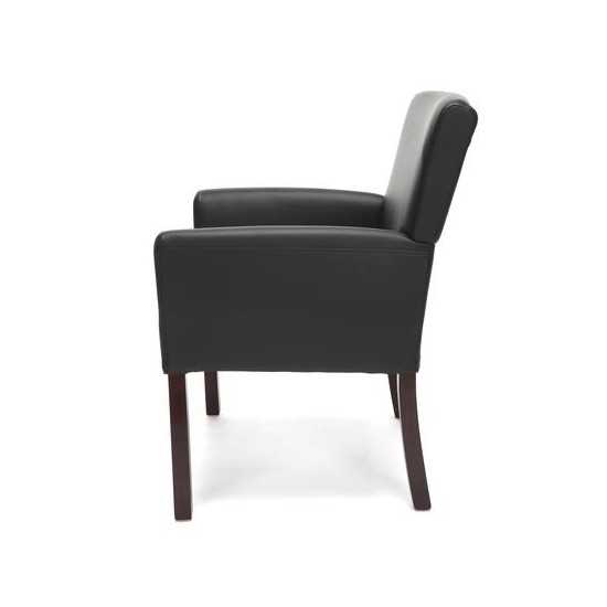 Essentials by OFM ESS-9025 Fabric Executive Guest Chair with Arms and Wooden Legs